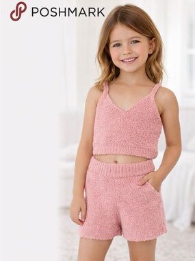 Nova Kids Pink Cozy Tank & Shorts Matching Set, size 6